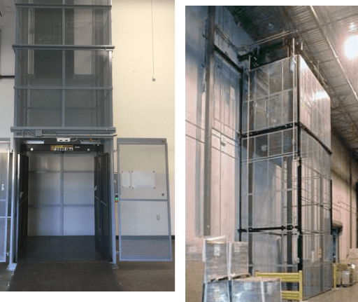 Industrial freight elevator entrance